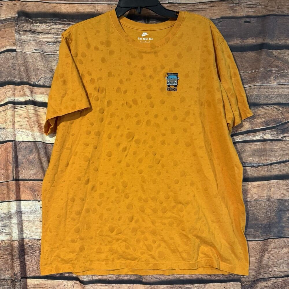 Nike The Nike Tee Mens XL Yellow Graphic T Shirt Shoe Box Moving Truck All Over